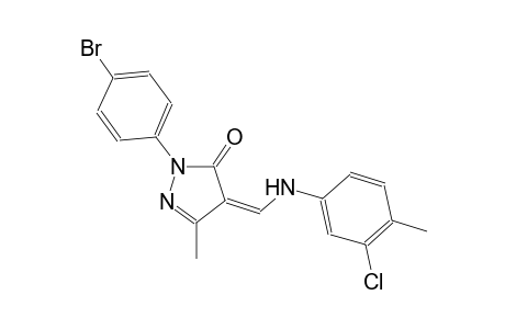 (4Z)-2-(4-bromophenyl)-4-[(3-chloro-4-methylanilino)methylene]-5-methyl-2,4-dihydro-3H-pyrazol-3-one