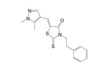 (5Z)-5-[(1,5-dimethylpyrazol-4-yl)methylene]-3-phenethyl-2-thioxo-thiazolidin-4-one