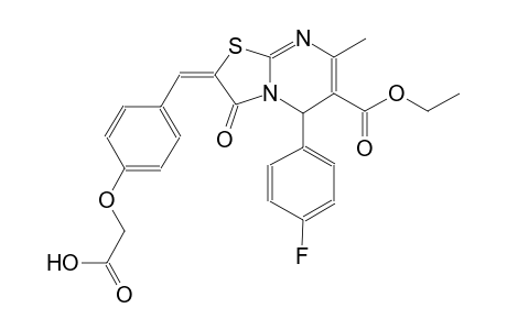 {4-[(E)-(6-(ethoxycarbonyl)-5-(4-fluorophenyl)-7-methyl-3-oxo-5H-[1,3]thiazolo[3,2-a]pyrimidin-2(3H)-ylidene)methyl]phenoxy}acetic acid
