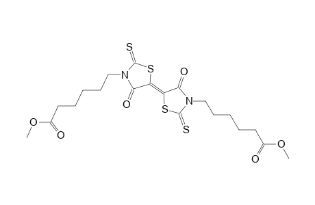 (E)-dimethyl 6,6'-(4,4'-dioxo-2,2'-dithioxo-2H,2'H-[5,5'-bithiazolylidene]-3,3'(4H,4'H)-diyl)dihexanoate