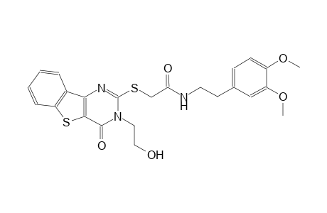 N-[2-(3,4-dimethoxyphenyl)ethyl]-2-{[3-(2-hydroxyethyl)-4-oxo-3,4-dihydro[1]benzothieno[3,2-d]pyrimidin-2-yl]sulfanyl}acetamide