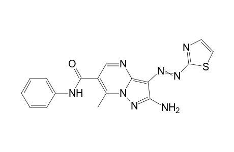 2-Amino-7-methyl-N-phenyl-3-(thiazol-2-yldiazenyl)pyrazolo[1,5-a]pyrimidine-6-carboxamide