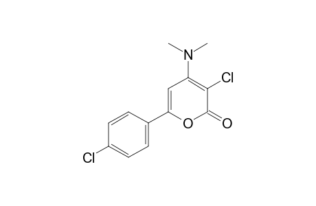 3-chloro-6-(p-chlorophenyl)-4-(dimethylamino)-2H-pyran-2-one