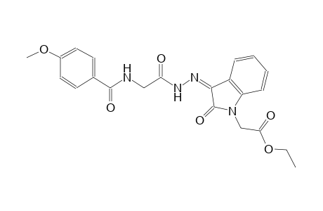 ethyl [(3Z)-3-({[(4-methoxybenzoyl)amino]acetyl}hydrazono)-2-oxo-2,3-dihydro-1H-indol-1-yl]acetate