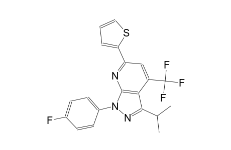 1H-pyrazolo[3,4-b]pyridine, 1-(4-fluorophenyl)-3-(1-methylethyl)-6-(2-thienyl)-4-(trifluoromethyl)-