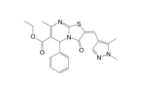 ethyl (2E)-2-[(1,5-dimethyl-1H-pyrazol-4-yl)methylene]-7-methyl-3-oxo-5-phenyl-2,3-dihydro-5H-[1,3]thiazolo[3,2-a]pyrimidine-6-carboxylate