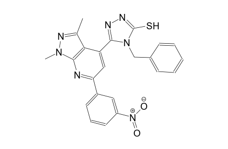 4-benzyl-5-[1,3-dimethyl-6-(3-nitrophenyl)-1H-pyrazolo[3,4-b]pyridin-4-yl]-4H-1,2,4-triazol-3-yl hydrosulfide