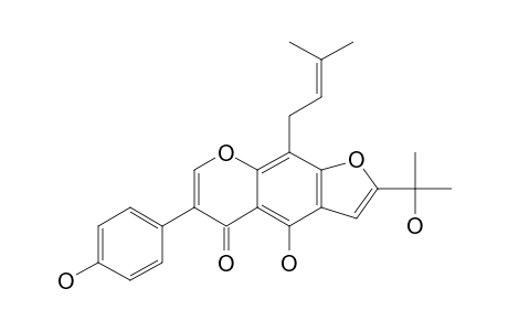 5,4'-DIHYDROXY-8-(3''-METHYLBUT-2''-ENYL)-2'''-(4'''-HYDROXY-4'''-METHYLETHYL)-FURANO-[4''',5''';6,7]-ISOFLAVONE