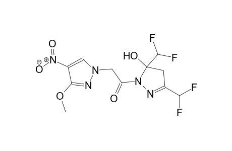 3,5-bis(difluoromethyl)-1-[(3-methoxy-4-nitro-1H-pyrazol-1-yl)acetyl]-4,5-dihydro-1H-pyrazol-5-ol