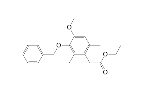Benzeneacetic acid, 4-methoxy-2,6-dimethyl-3-(phenylmethoxy)-, ethyl ester