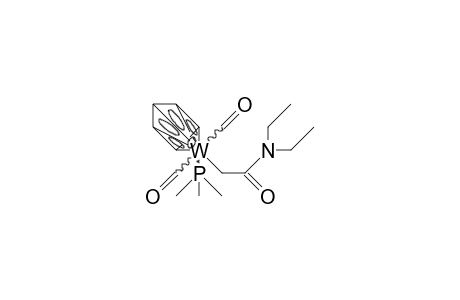 cis-/.eta.-5/-Cyclopentadienyl-(2-diethylamino-2-oxo-ethyl)-trimethylphosphino tungsten dicarbonyl
