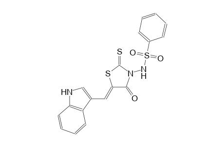 N-[(5Z)-5-(1H-indol-3-ylmethylene)-4-oxo-2-thioxo-1,3-thiazolidin-3-yl]benzenesulfonamide