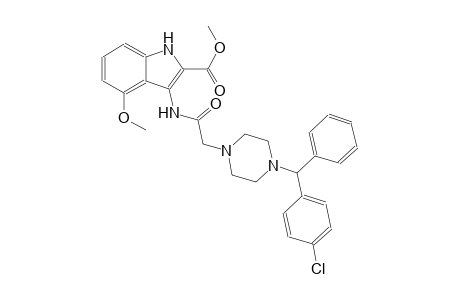 methyl 3-[({4-[(4-chlorophenyl)(phenyl)methyl]-1-piperazinyl}acetyl)amino]-4-methoxy-1H-indole-2-carboxylate
