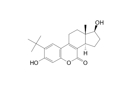 6-Oxaestra-1,3,5(10),8-tetraen-7-one, 2-(1,1-dimethylethyl)-3,17-dihydroxy-, (17.beta.)-(.+-.)-