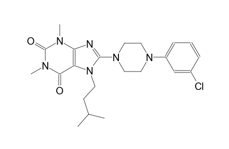 8-[4-(3-chlorophenyl)-1-piperazinyl]-7-isopentyl-1,3-dimethyl-3,7-dihydro-1H-purine-2,6-dione
