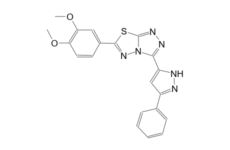 6-(3,4-dimethoxyphenyl)-3-(3-phenyl-1H-pyrazol-5-yl)[1,2,4]triazolo[3,4-b][1,3,4]thiadiazole