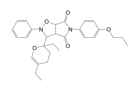 3-(2,5-diethyl-3,4-dihydro-2H-pyran-2-yl)-2-phenyl-5-(4-propoxyphenyl)dihydro-2H-pyrrolo[3,4-d]isoxazole-4,6(3H,5H)-dione