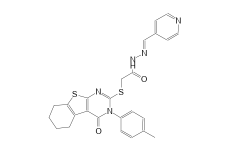 2-{[3-(4-methylphenyl)-4-oxo-3,4,5,6,7,8-hexahydro[1]benzothieno[2,3-d]pyrimidin-2-yl]sulfanyl}-N'-[(E)-4-pyridinylmethylidene]acetohydrazide