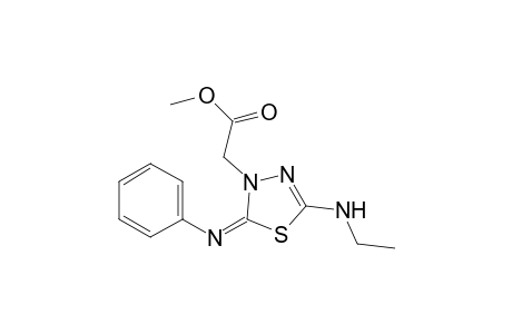 1,3,4-Thiadiazole-3(2H)-acetic acid, 5-(ethylamino)-2-(phenylimino)-, methyl ester