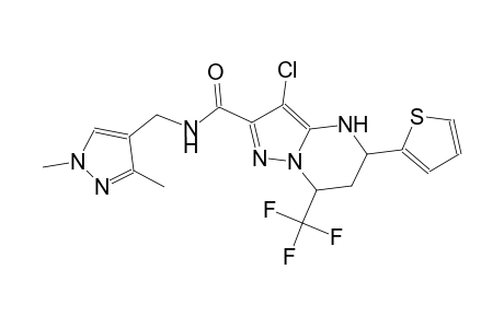 3-chloro-N-[(1,3-dimethyl-1H-pyrazol-4-yl)methyl]-5-(2-thienyl)-7-(trifluoromethyl)-4,5,6,7-tetrahydropyrazolo[1,5-a]pyrimidine-2-carboxamide