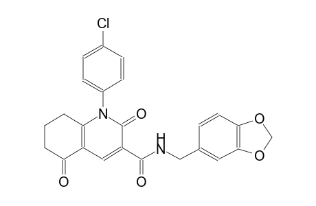 N-(1,3-benzodioxol-5-ylmethyl)-1-(4-chlorophenyl)-2,5-dioxo-1,2,5,6,7,8-hexahydro-3-quinolinecarboxamide