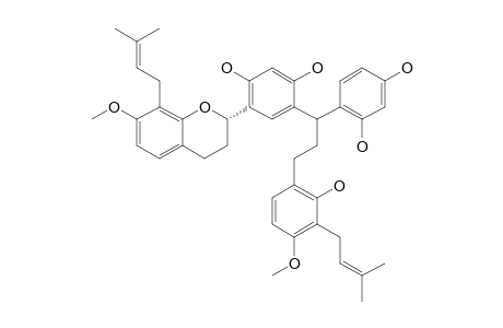 MORUSYUNNANSIN_C;4-{-(2,4-DIHYDROXYPHENYL)-3-[2-HYDROXY-4-METHOXY-3-(3-METHYL-2-BUTEN-1-YL)-PHENYL]-PROPYL}-6-[(2-R)-3,4-DIHYDRO