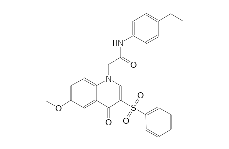 1-quinolineacetamide, N-(4-ethylphenyl)-1,4-dihydro-6-methoxy-4-oxo-3-(phenylsulfonyl)-