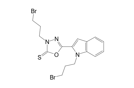 3-(3-bromopropyl)-5-[1-(3-bromopropyl)indol-2-yl]-1,3,4-oxadiazole-2-thione