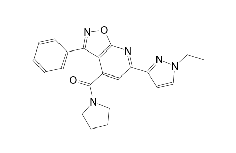 isoxazolo[5,4-b]pyridine, 6-(1-ethyl-1H-pyrazol-3-yl)-3-phenyl-4-(1-pyrrolidinylcarbonyl)-