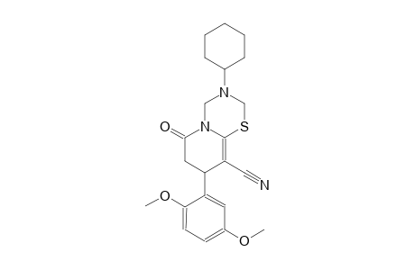 2H,6H-pyrido[2,1-b][1,3,5]thiadiazine-9-carbonitrile, 3-cyclohexyl-8-(2,5-dimethoxyphenyl)-3,4,7,8-tetrahydro-6-oxo-