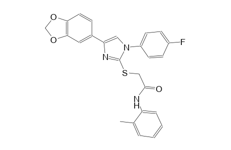 acetamide, 2-[[4-(1,3-benzodioxol-5-yl)-1-(4-fluorophenyl)-1H-imidazol-2-yl]thio]-N-(2-methylphenyl)-