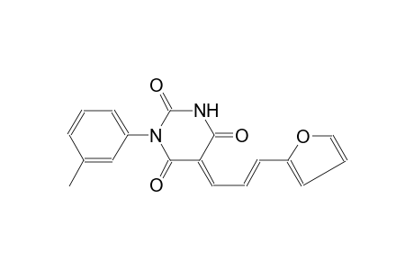 2,4,6(1H,3H,5H)-pyrimidinetrione, 5-[(2E)-3-(2-furanyl)-2-propenylidene]-1-(3-methylphenyl)-, (5E)-