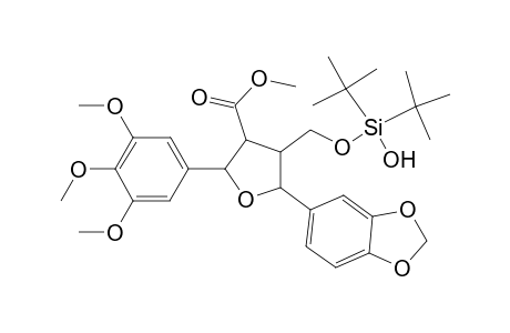 3-Furancarboxylic acid, 5-(1,3-benzodioxol-5-yl)-4-[[[bis(1,1-dimethylethyl)hydroxysilyl]oxy]methyl]tetrahydro-2-(3,4,5-trimethoxyphenyl)-, methyl ester