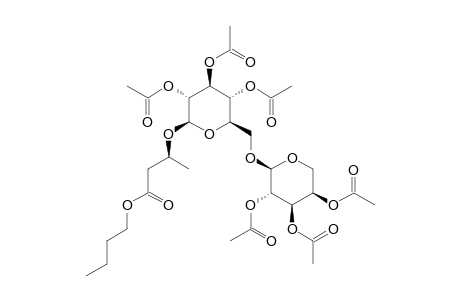BUTYL-3R-[O-ALPHA-L-ARABINOPYRANOSYL-(1->6)-BETA-D-GLUCOPYRANOSYL]-HYDROXYBUTANOATE-PERACETYLATED