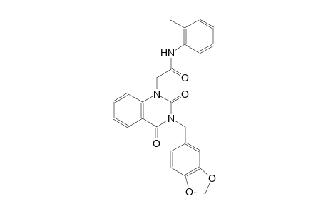 2-(3-(1,3-benzodioxol-5-ylmethyl)-2,4-dioxo-3,4-dihydro-1(2H)-quinazolinyl)-N-(2-methylphenyl)acetamide