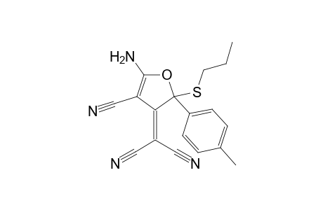 2-[5-Amino-2-(4-methylphenyl)-2-(propylsulfanyl)-4-cyano-2,3-dihydrofuran-3-ylidene]propanedinitrile