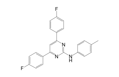 4,6-bis(4-fluorophenyl)-N-(4-methylphenyl)-2-pyrimidinamine