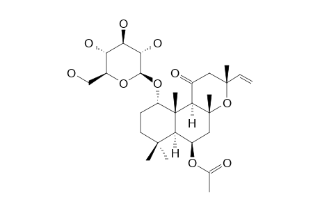 FORSKODITERPENOSIDE-E;(6-BETA)-ACETOXY-8,13-EPOXY-LABD-14-EN-11-ONE-(1-ALPHA)-O-BETA-D-GLUCOPYRANOSIDE