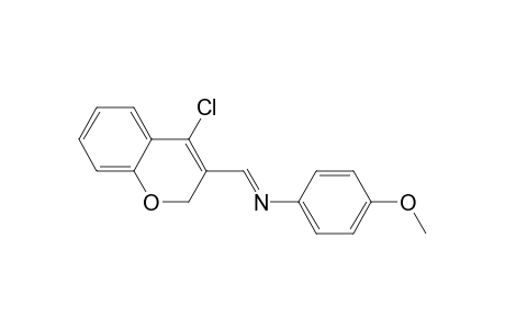 Benzenamine, N-[(4-chloro-2H-1-benzopyran-3-yl)methylene]-4-methoxy-