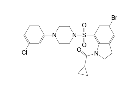 1H-indole, 5-bromo-7-[[4-(3-chlorophenyl)-1-piperazinyl]sulfonyl]-1-(cyclopropylcarbonyl)-2,3-dihydro-