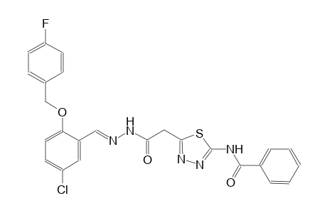 N-{5-[2-((2E)-2-{5-chloro-2-[(4-fluorobenzyl)oxy]benzylidene}hydrazino)-2-oxoethyl]-1,3,4-thiadiazol-2-yl}benzamide