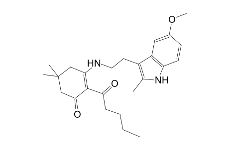 3-[2-(5-methoxy-2-methyl-1H-indol-3-yl)ethylamino]-5,5-dimethyl-2-(1-oxopentyl)-1-cyclohex-2-enone