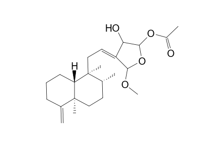 15,16-Epoxy-15-acetoxy-16-methoxy-(ent)-cleroda-4(18),12E-dien-14-ol
