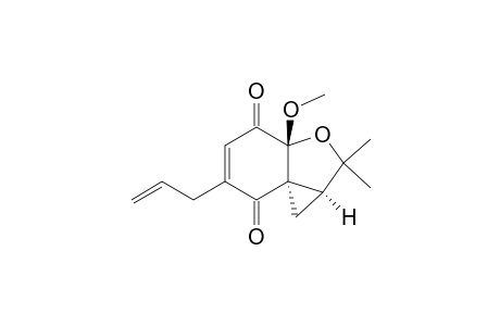 1H,7H-Cyclopropa[c]benzofuran-4,7(3aH)-dione, 1a,2-dihydro-3a-methoxy-2,2-dimethyl-6-(2-propenyl)-, (1a.alpha.,3a.beta.,7aS*)-(.+-.)-