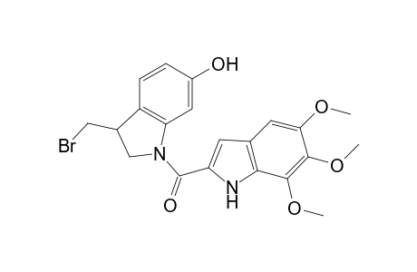 1H-Indol-6-ol, 3-(bromomethyl)-2,3-dihydro-1-[(5,6,7-trimethoxy-1H-indol-2-yl)carbonyl]-, (.+-.)-