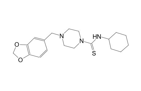 4-(1,3-benzodioxol-5-ylmethyl)-N-cyclohexyl-1-piperazinecarbothioamide