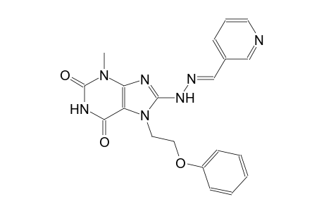 nicotinaldehyde [3-methyl-2,6-dioxo-7-(2-phenoxyethyl)-2,3,6,7-tetrahydro-1H-purin-8-yl]hydrazone