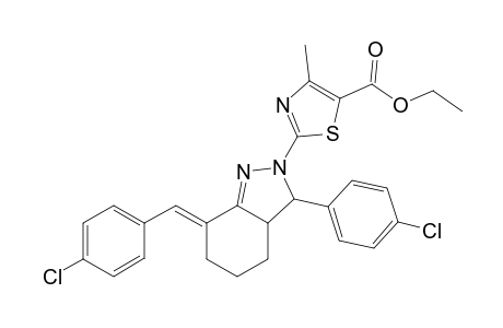 2-[(7E)-3-(4-chlorophenyl)-7-[(4-chlorophenyl)methylidene]-3a,4,5,6-tetrahydro-3H-indazol-2-yl]-4-methyl-5-thiazolecarboxylic acid ethyl ester