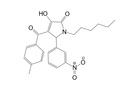 1-hexyl-3-hydroxy-4-(4-methylbenzoyl)-5-(3-nitrophenyl)-1,5-dihydro-2H-pyrrol-2-one