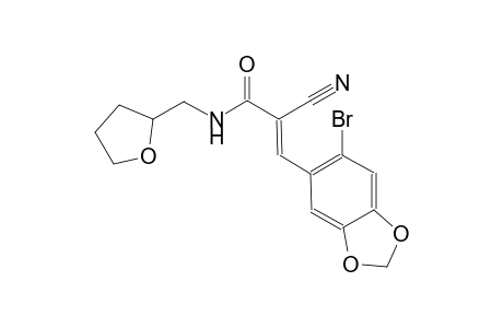 (2E)-3-(6-bromo-1,3-benzodioxol-5-yl)-2-cyano-N-(tetrahydro-2-furanylmethyl)-2-propenamide